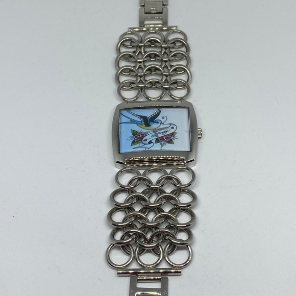 NWOT Ed Hardy Blue Bird Lynx Bracelet Watch. - Picture 3 of 7